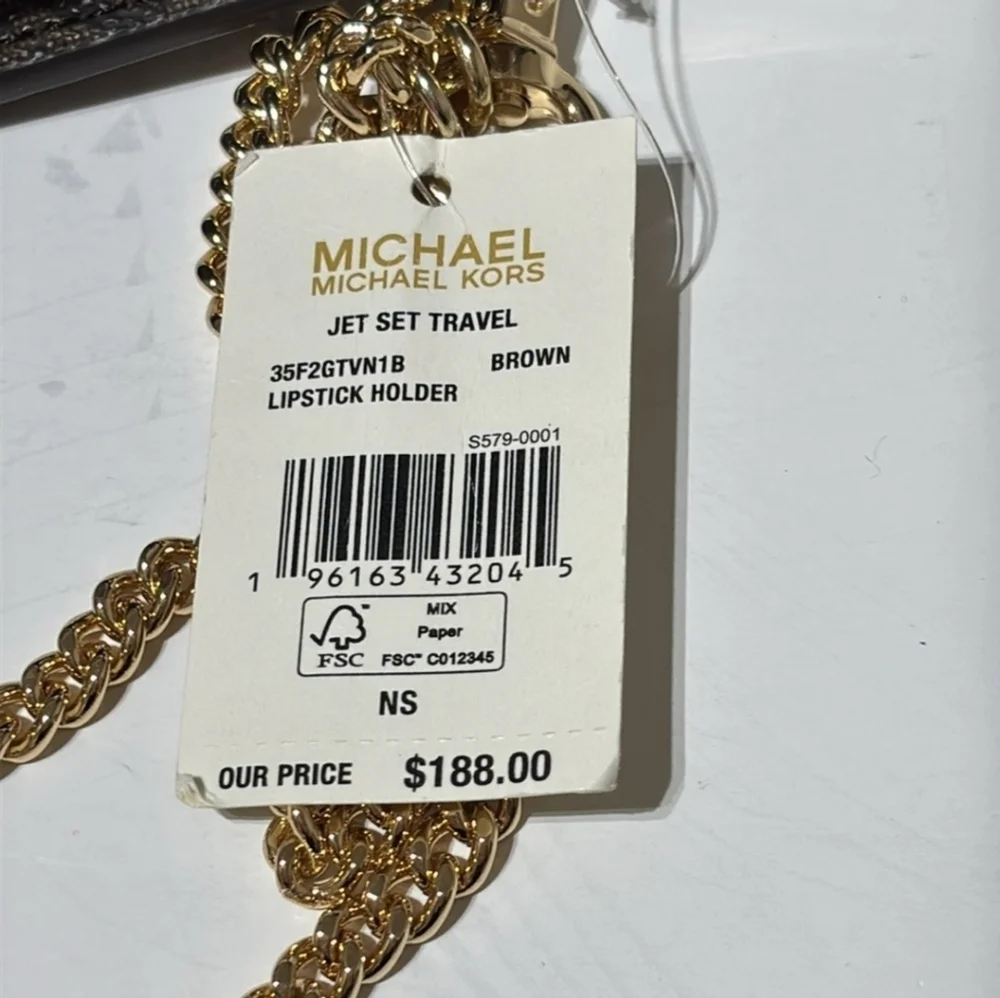 🤎▪️Michael Kors ▪️Jet Set Brown Travel Lipstick Holder Lanyard